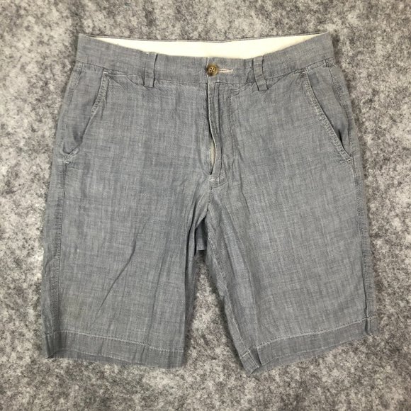 J. Crew Other - J Crew Club Short Size 30 Men Gray Crosshatch Print Chino Flat Front 100% Cotton